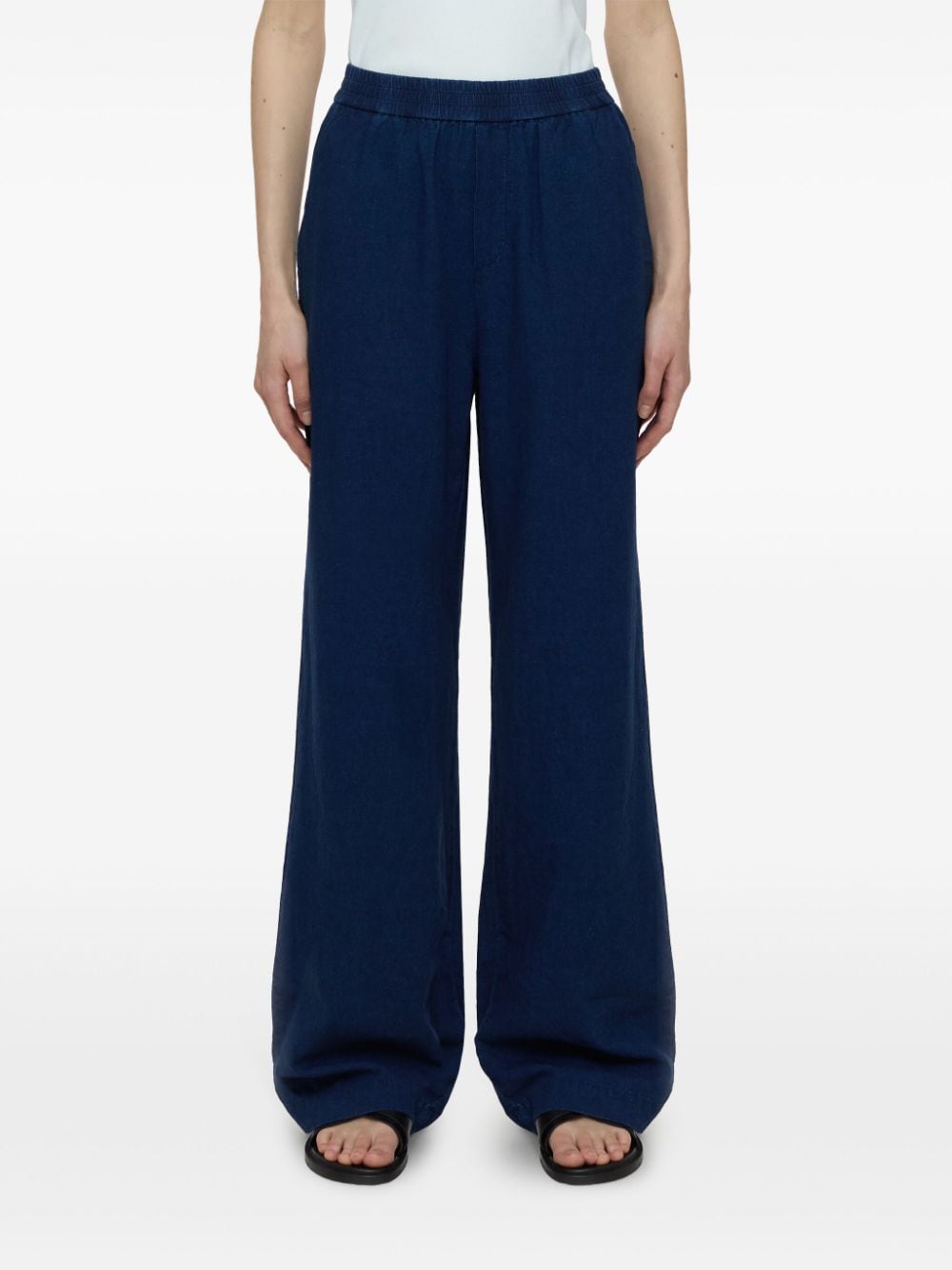 Closed Trousers Blue Polyester