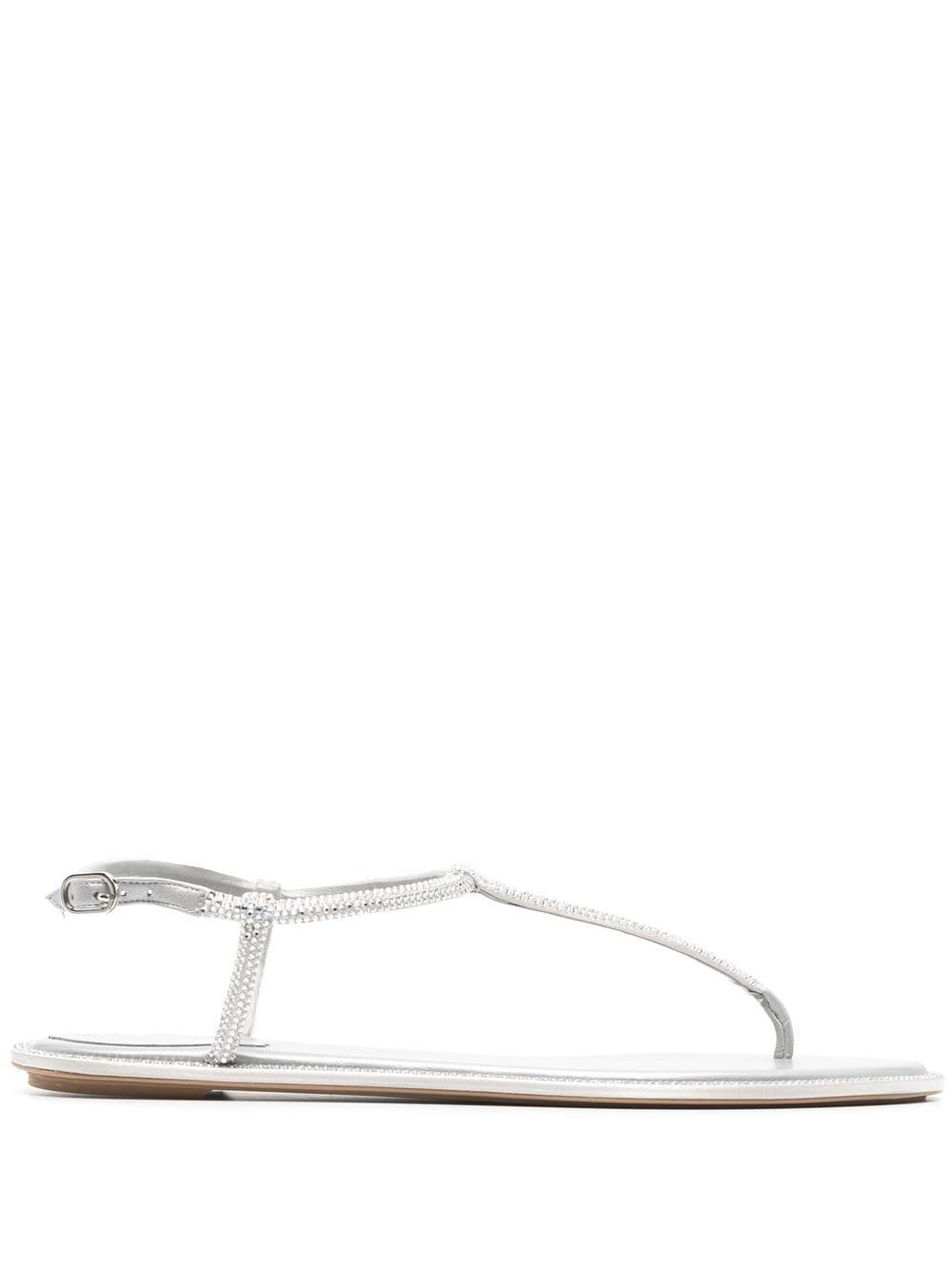 Rene Caovilla Sandals Silver Calf Leather
