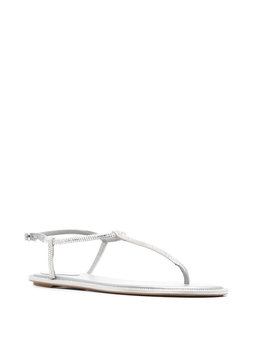 Rene Caovilla Sandals Silver Calf Leather