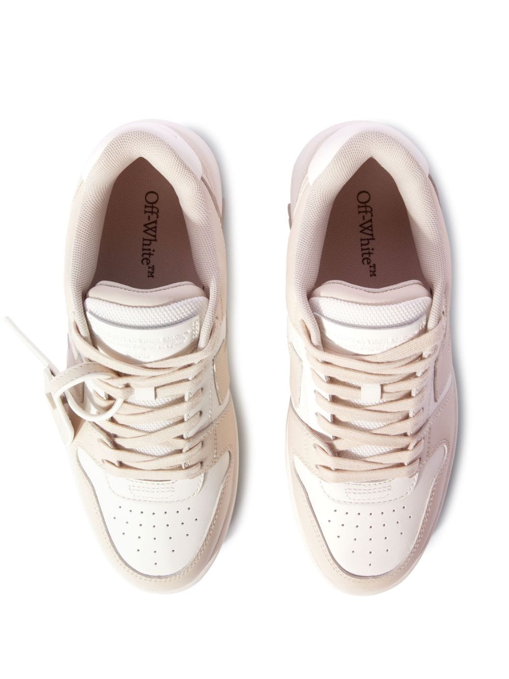 Off White Sneakers Beige Leather