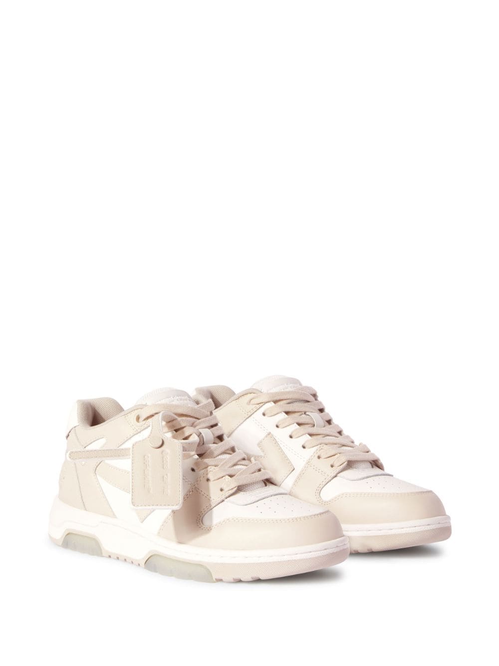 Off White Sneakers Beige Leather