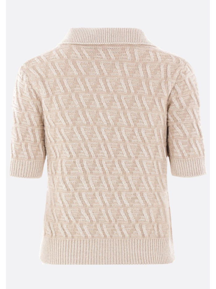Fendi T-Shirts And Polos Beige Wool Cashmere