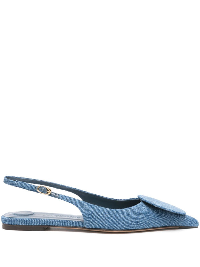 Jacquemus Flat Shoes Blue Cotton