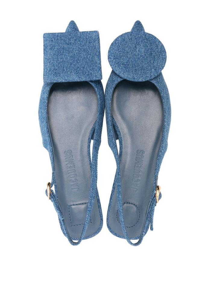 Jacquemus Flat Shoes Blue Cotton