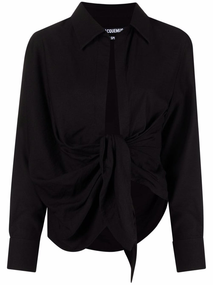 Jacquemus Shirts Black Viscose Polyamide