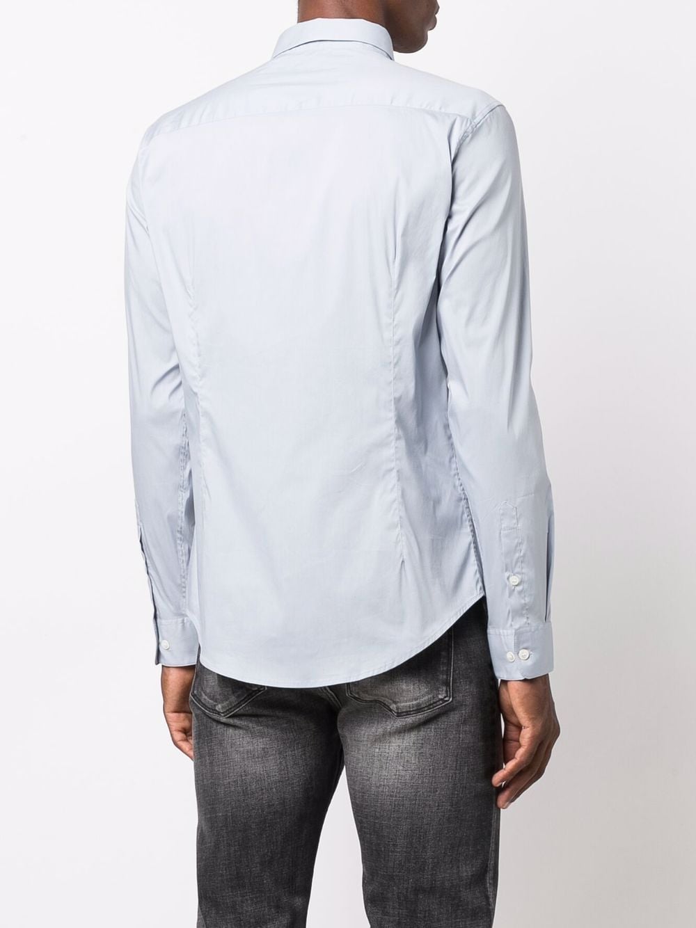 Emporio Armani Shirts Azzurro Cotton Polyamide Elastane