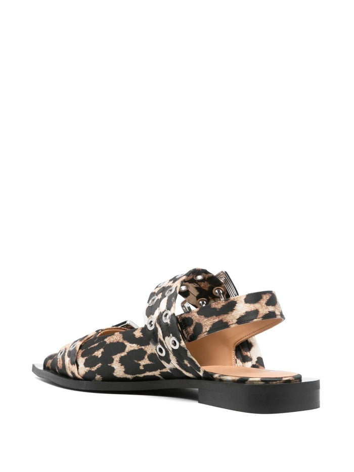 GANNI Flat shoes Brown Polyurethane Viscose
