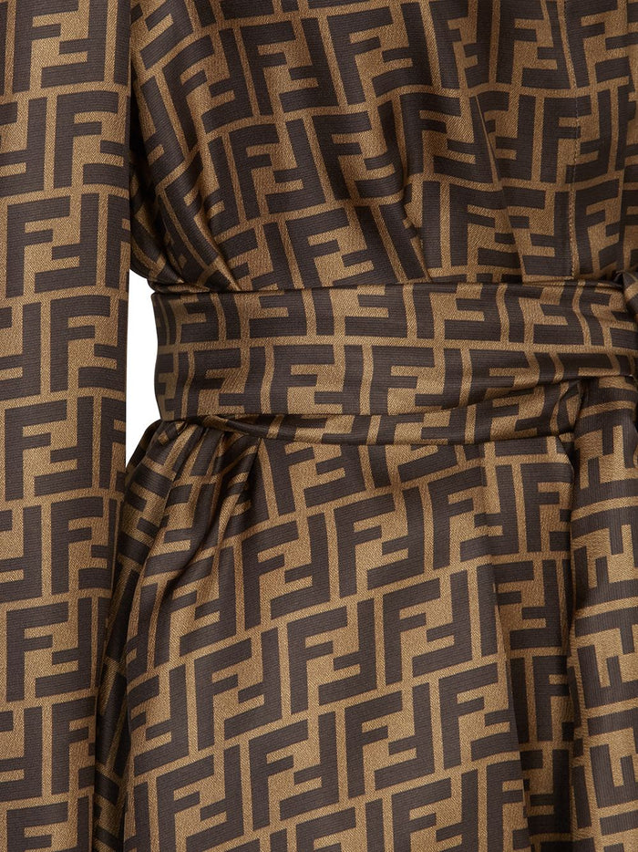 Fendi Dresses Brown Silk