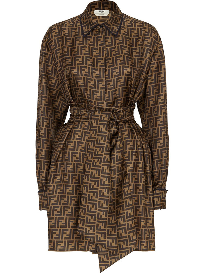 Fendi Dresses Brown Silk