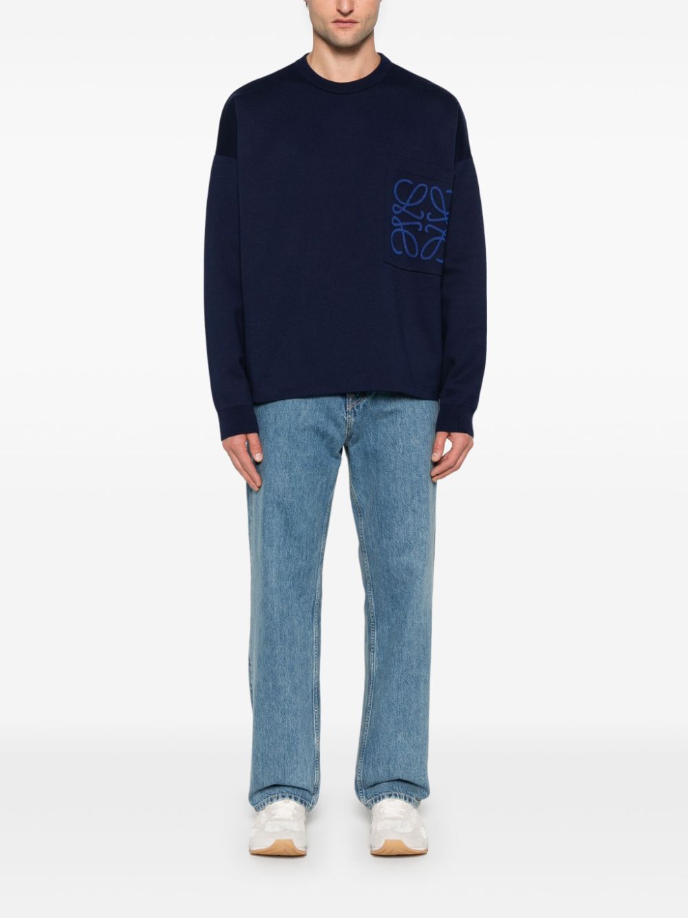 Loewe Sweaters Blue Cotton