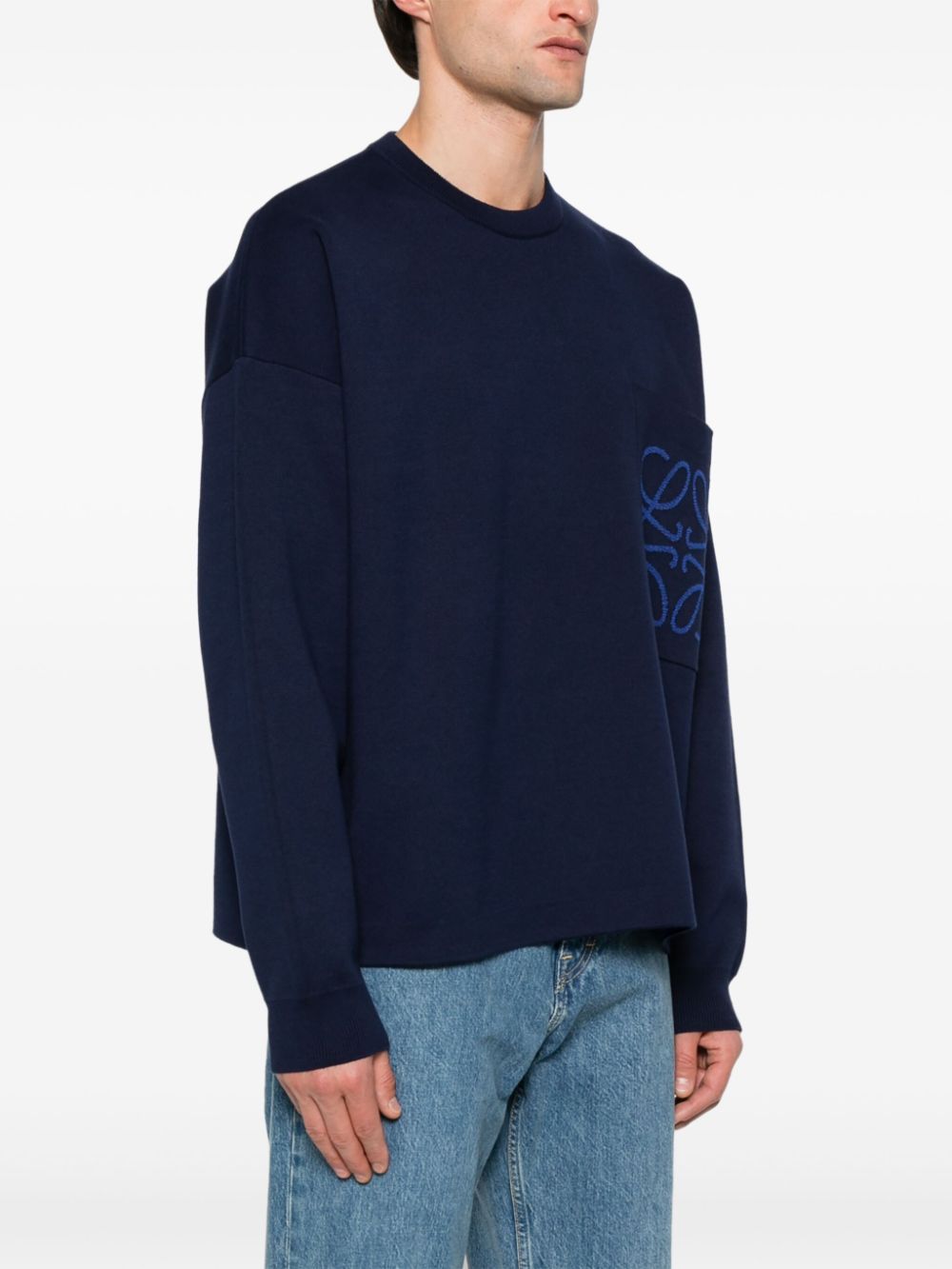 Loewe Sweaters Blue Cotton