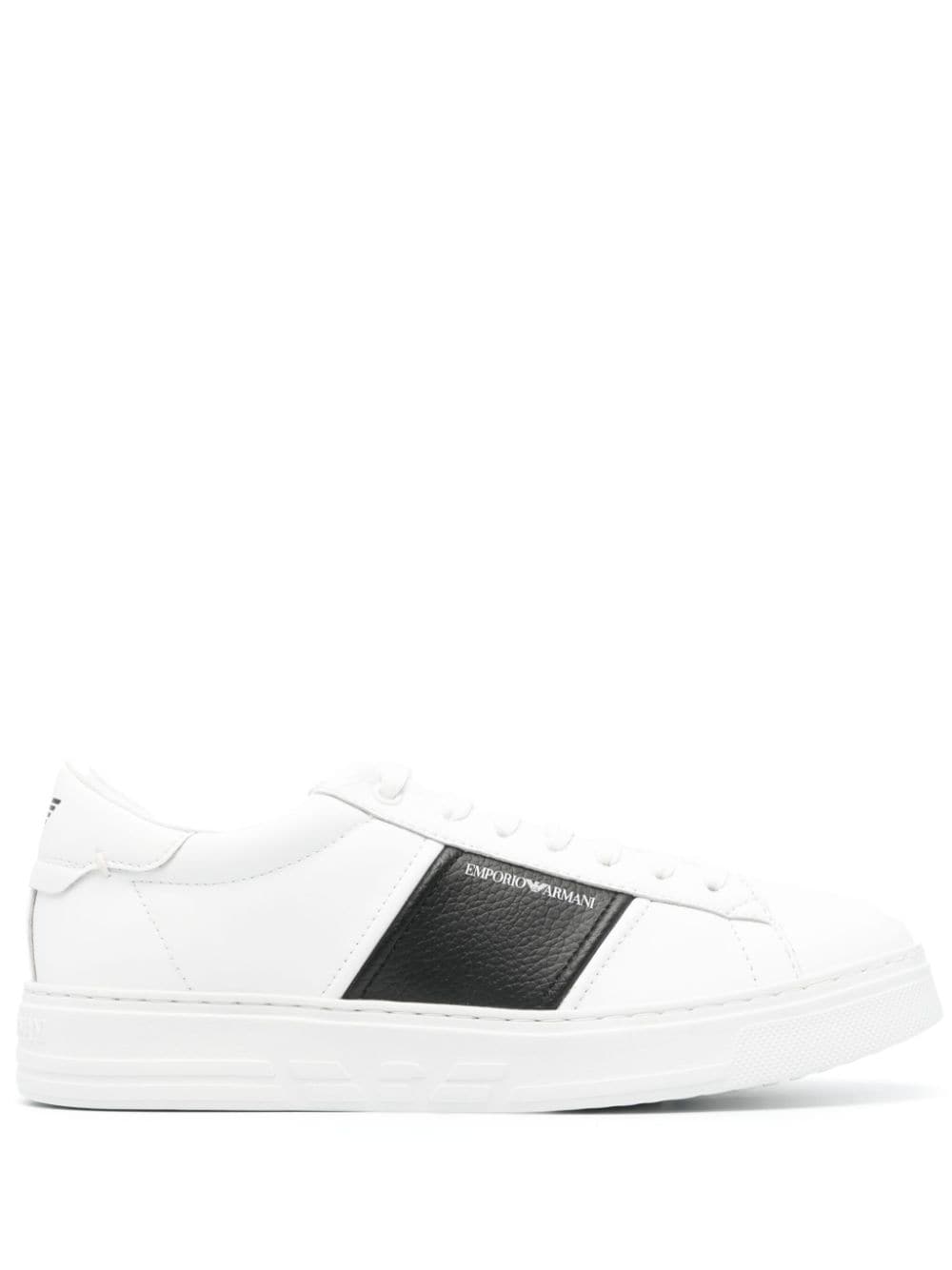 Emporio Armani Sneakers Bianco Calf Leather