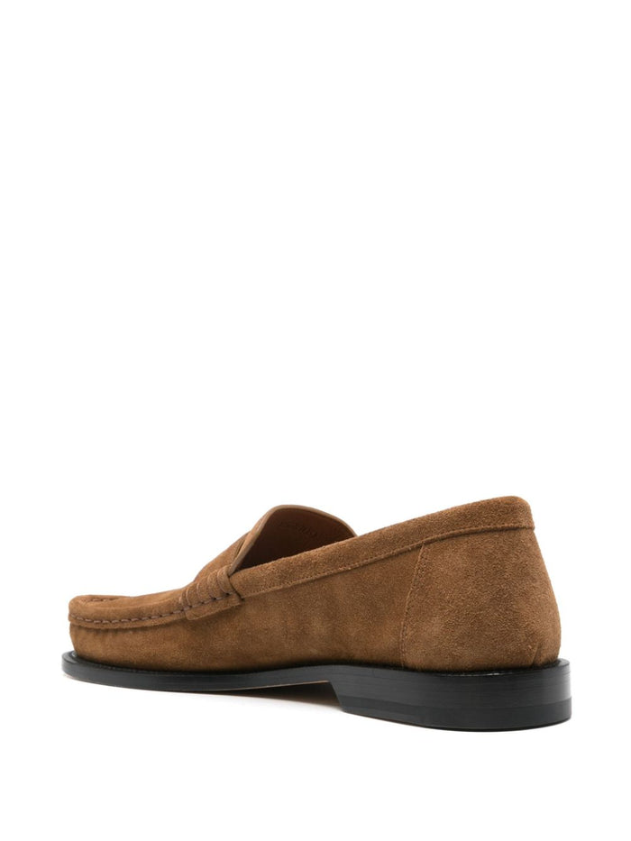 Loewe Flat Shoes Beige Calf Suede