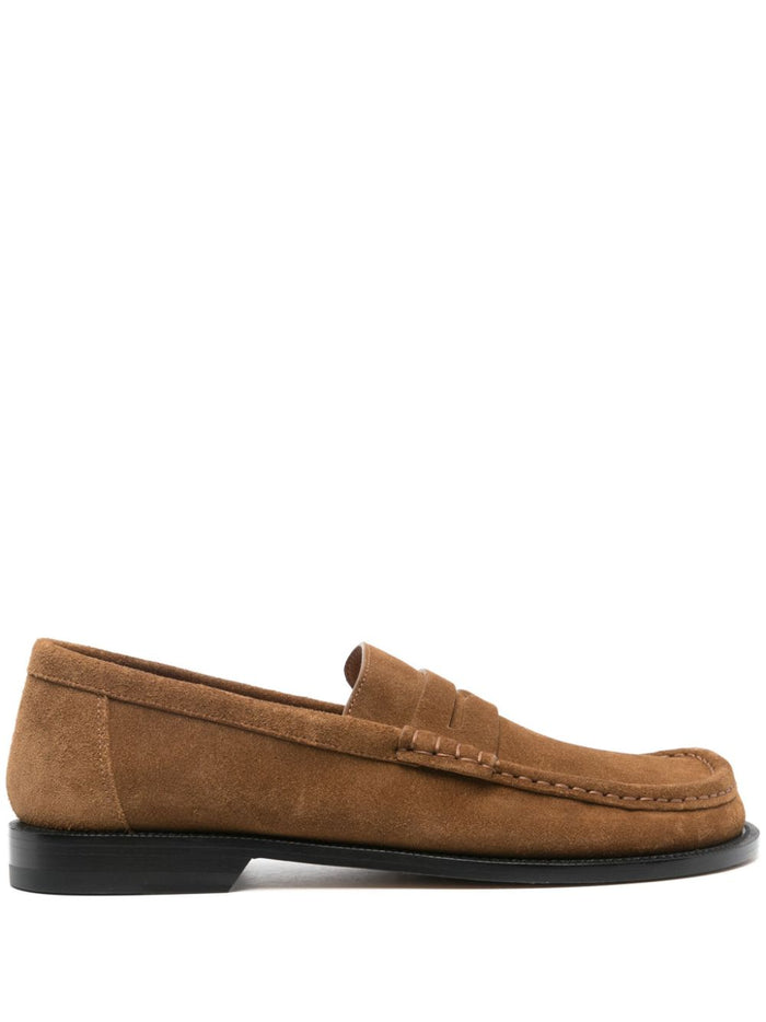 Loewe Flat Shoes Beige Calf Suede