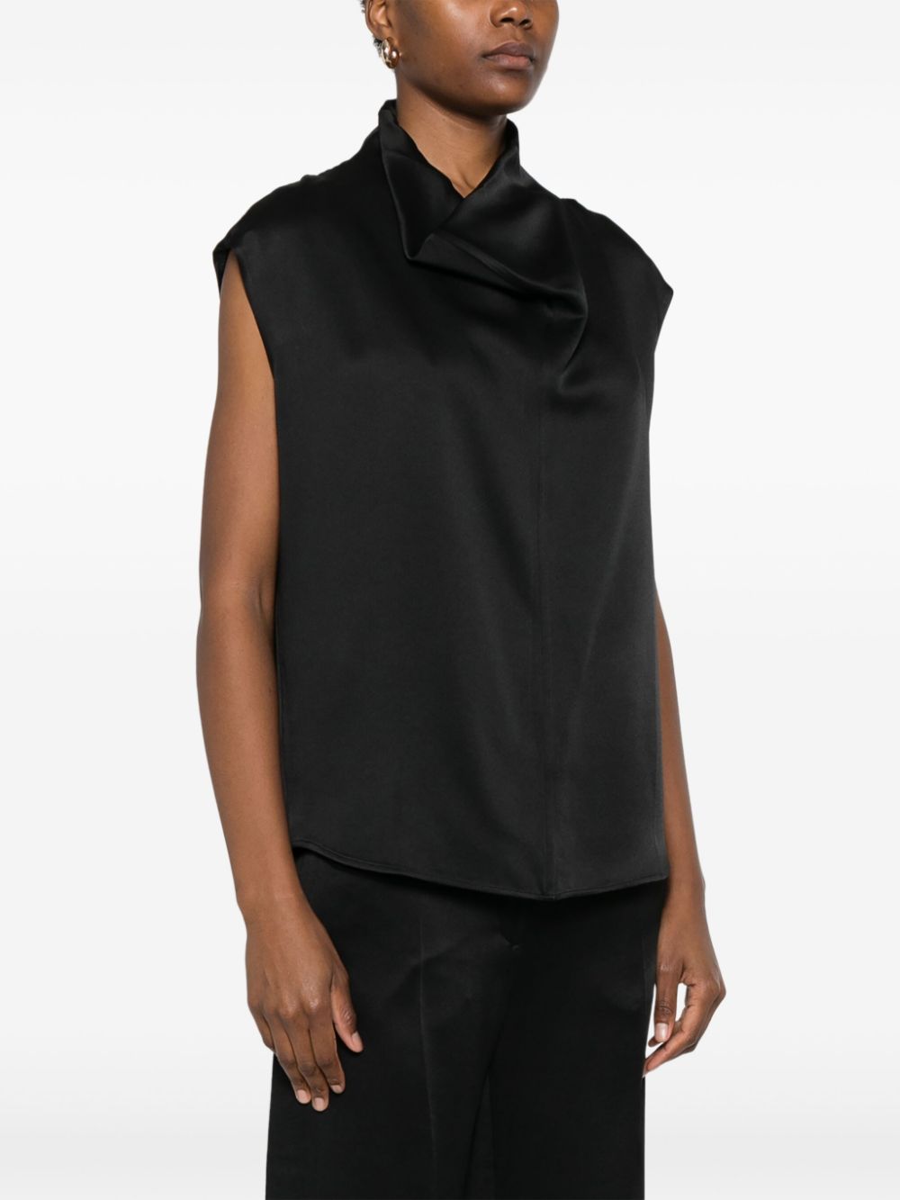 TOTEME PRE Top Black Viscose Acetate