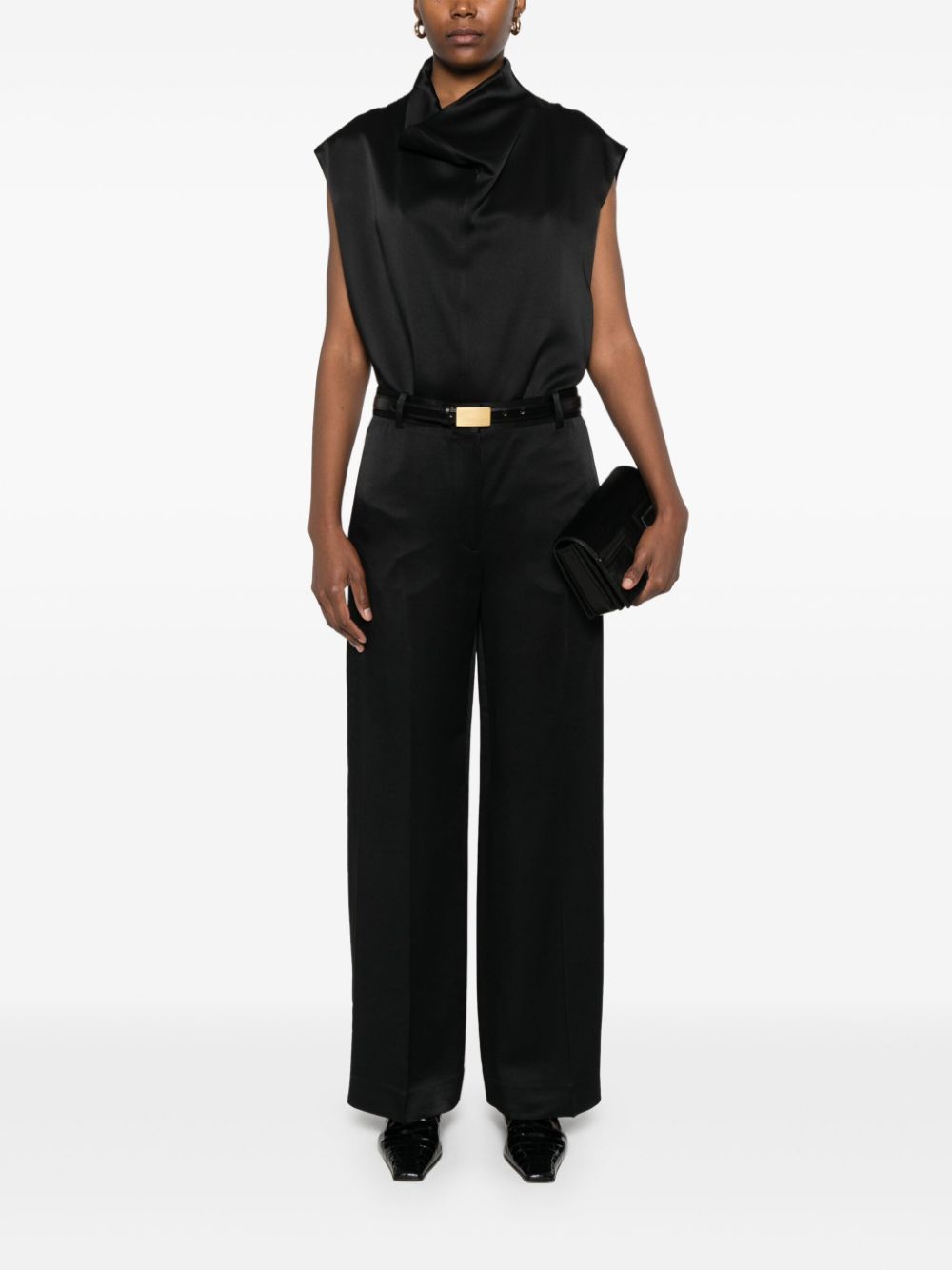 TOTEME PRE Top Black Viscose Acetate