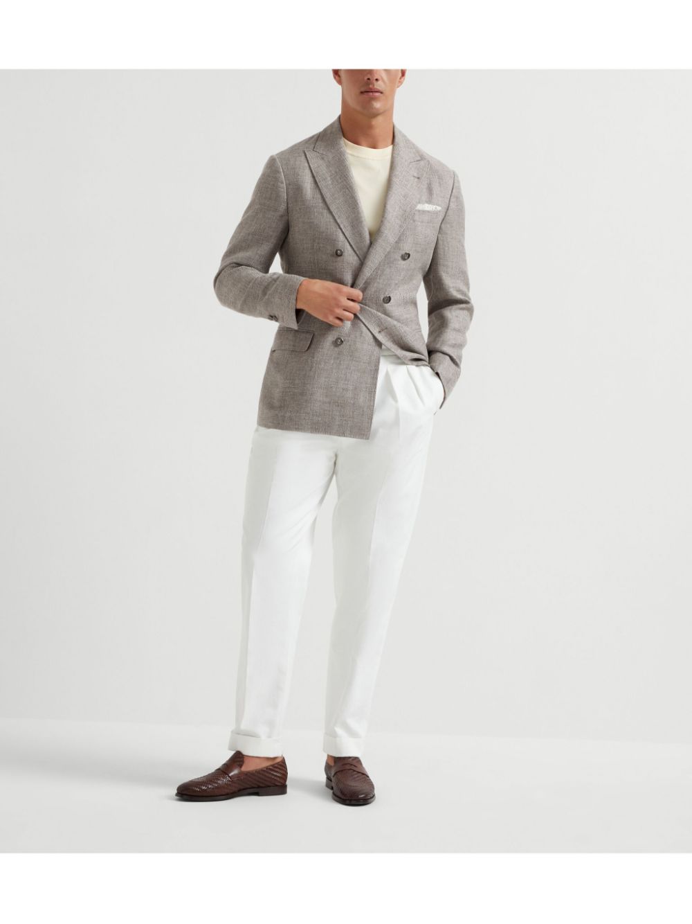 Brunello Cucinelli T-Shirts And Polos Beige Cotton