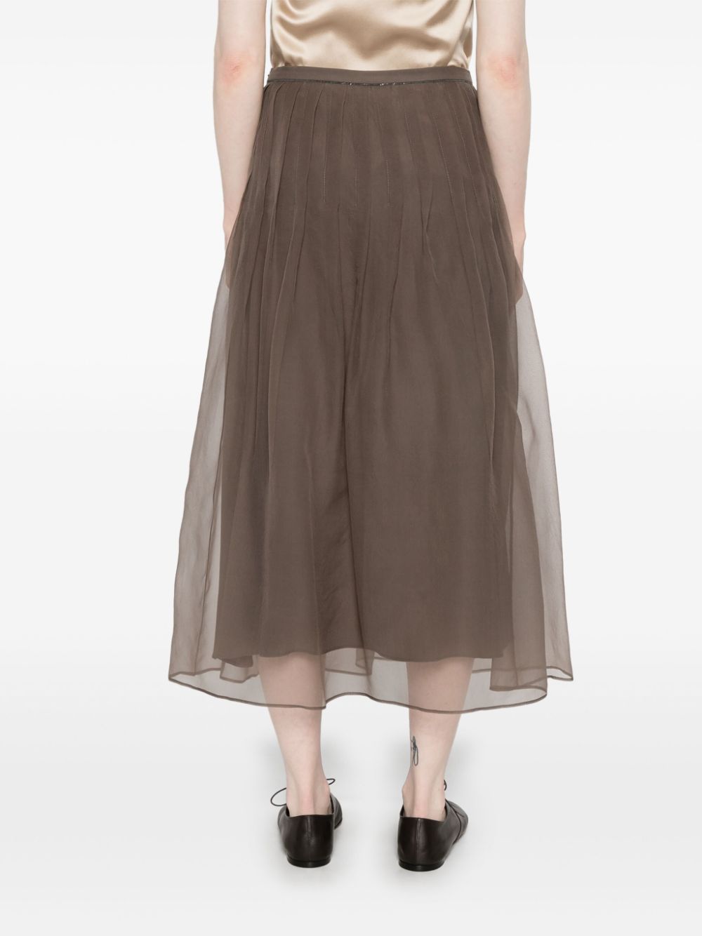 Brunello Cucinelli Skirts Marrone Silk