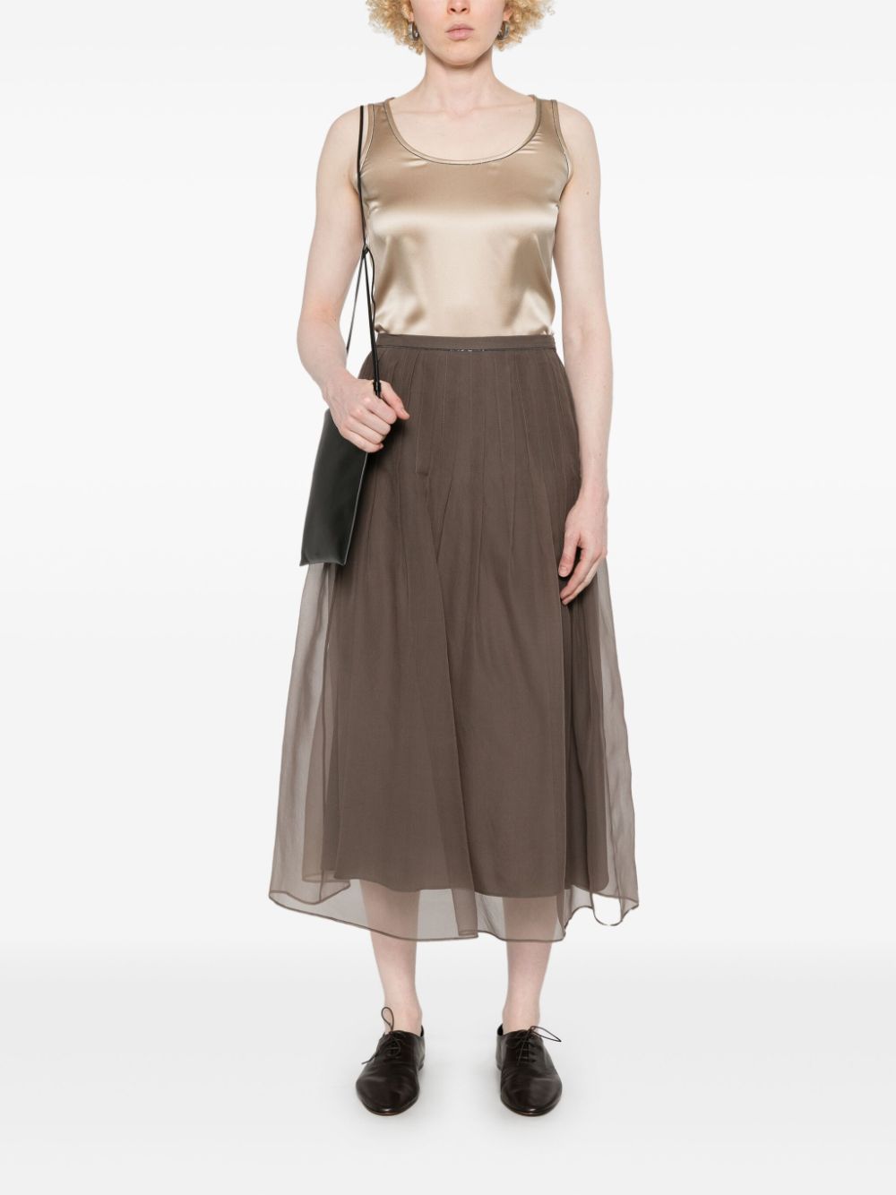 Brunello Cucinelli Skirts Marrone Silk
