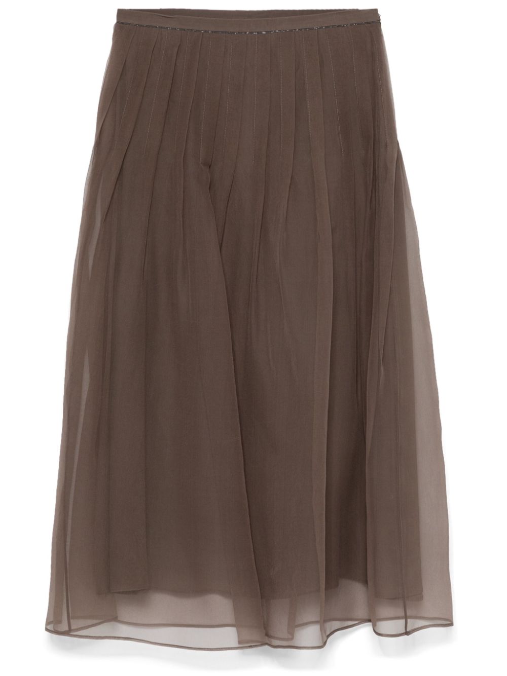 Brunello Cucinelli Skirts Marrone Silk