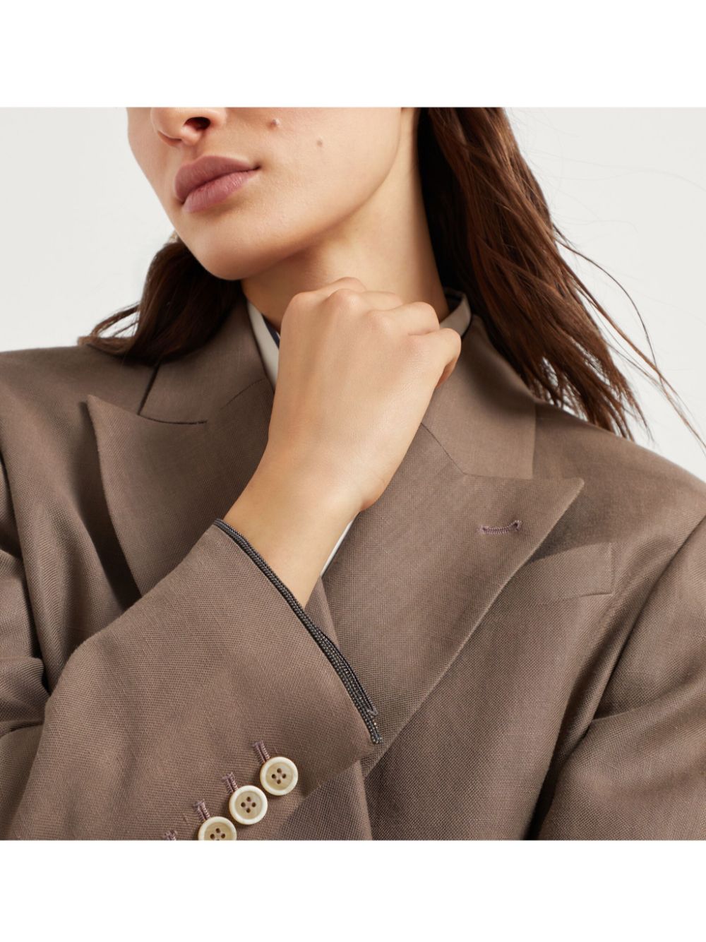 Brunello Cucinelli Jackets Marrone Viscose Linen