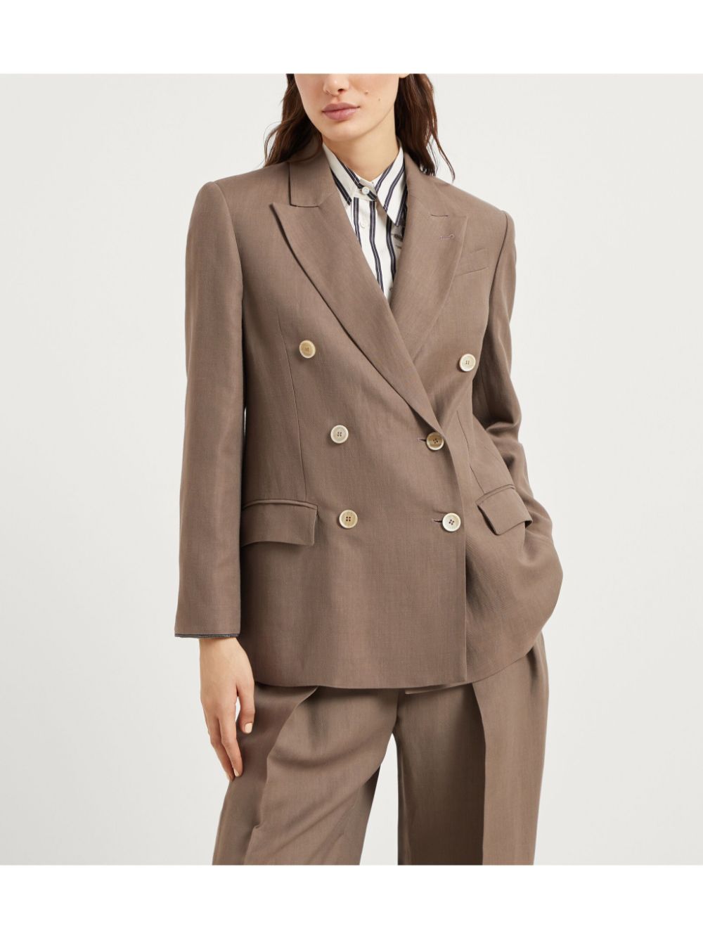 Brunello Cucinelli Jackets Marrone Viscose Linen