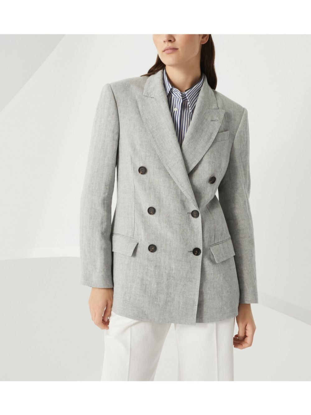 Brunello Cucinelli Jackets Grigio Chiaro Linen