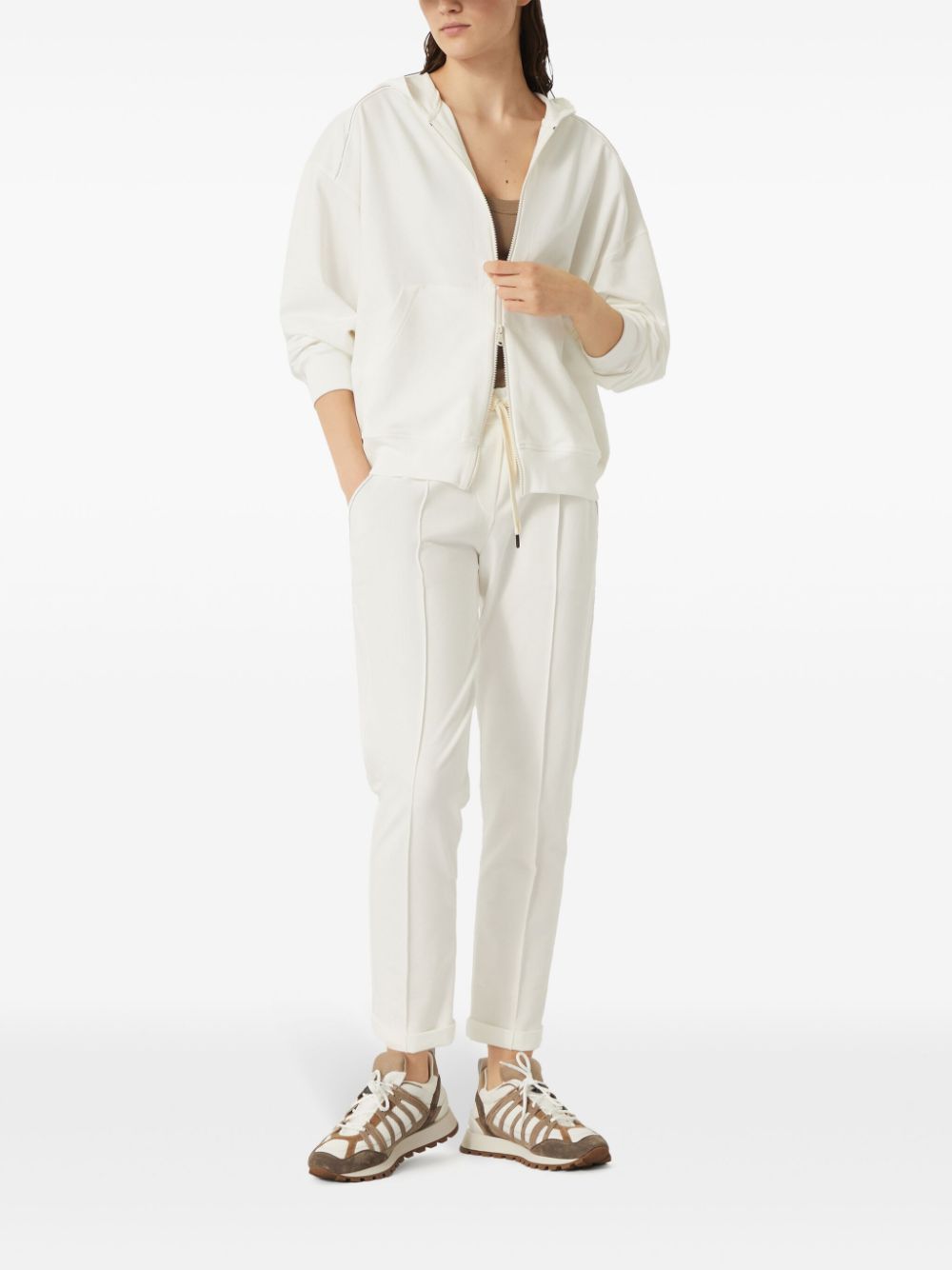Brunello Cucinelli Trousers Bianco Cotton