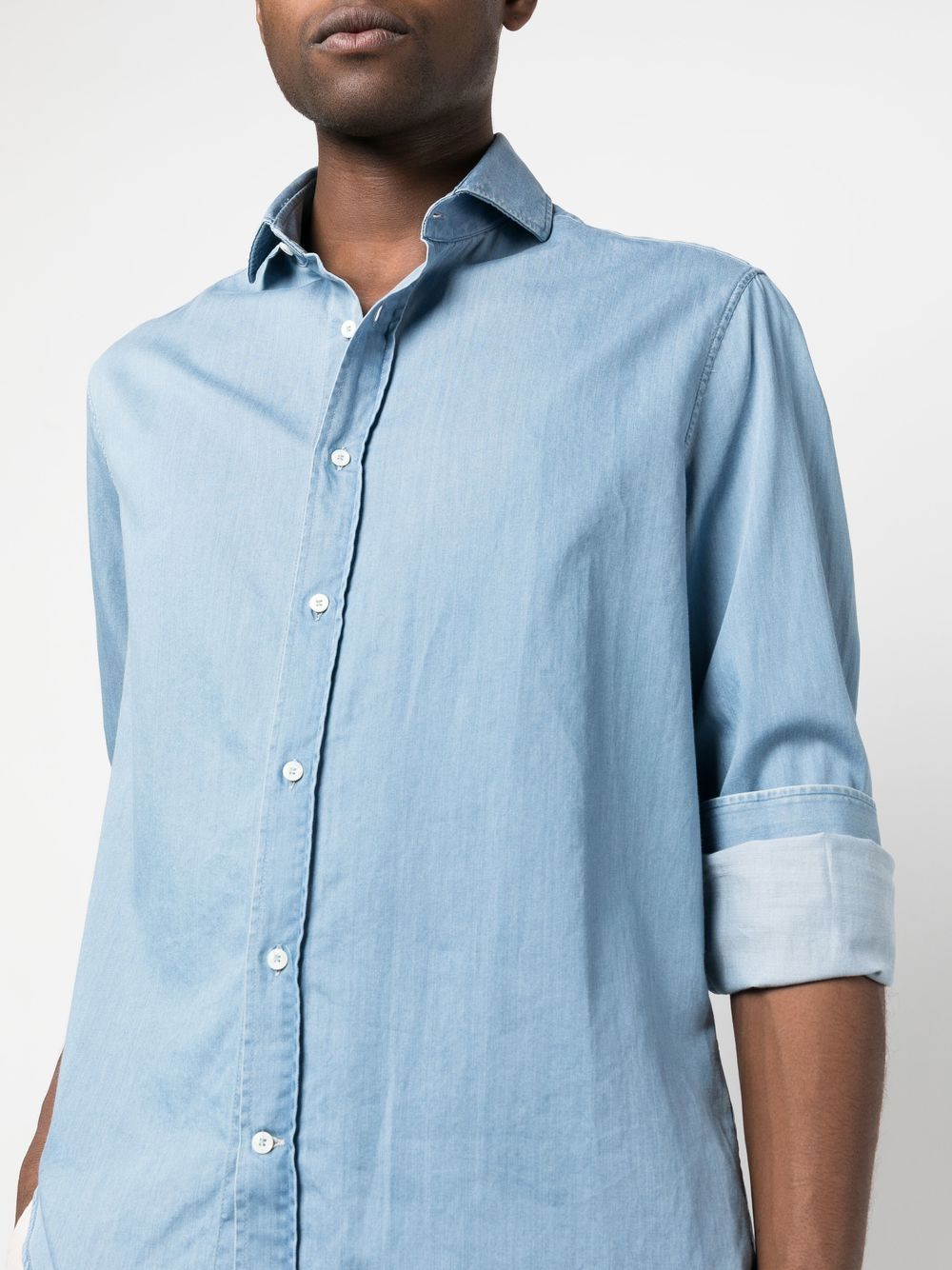 Brunello Cucinelli Shirts Azzurro Cotton