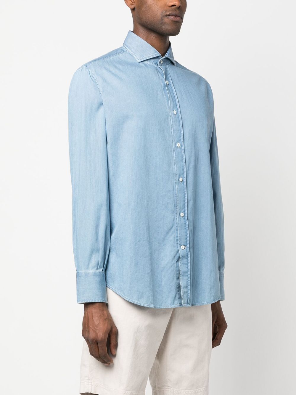 Brunello Cucinelli Shirts Azzurro Cotton