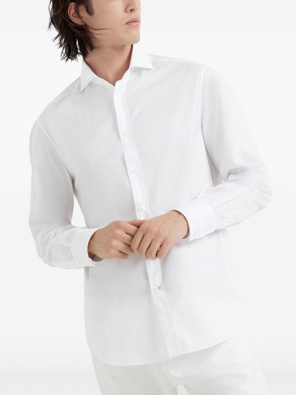 Brunello Cucinelli Shirts Bianco Cotton