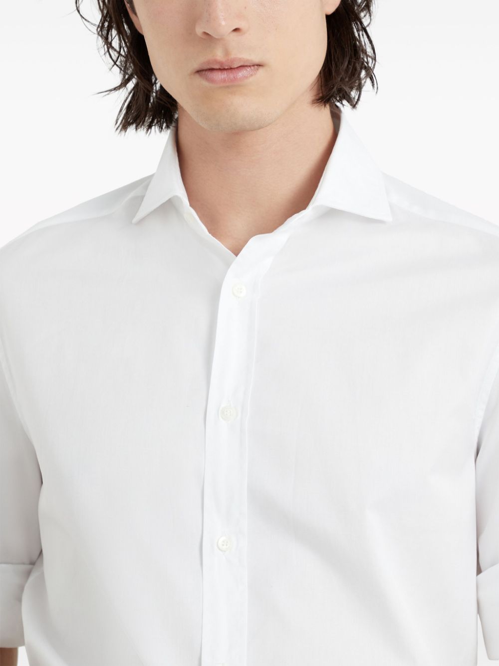 Brunello Cucinelli Shirts Bianco Cotton