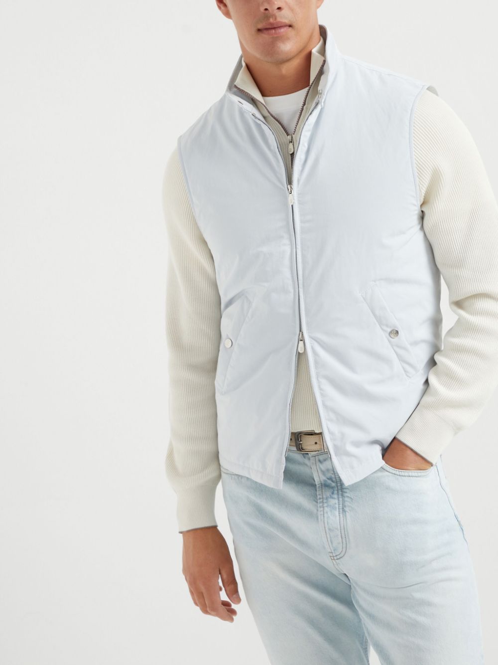 Brunello Cucinelli Sweaters Grigio Polyester Nylon