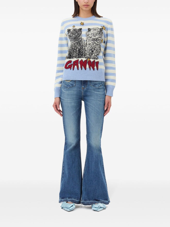 Ganni Sweaters Clear Blue