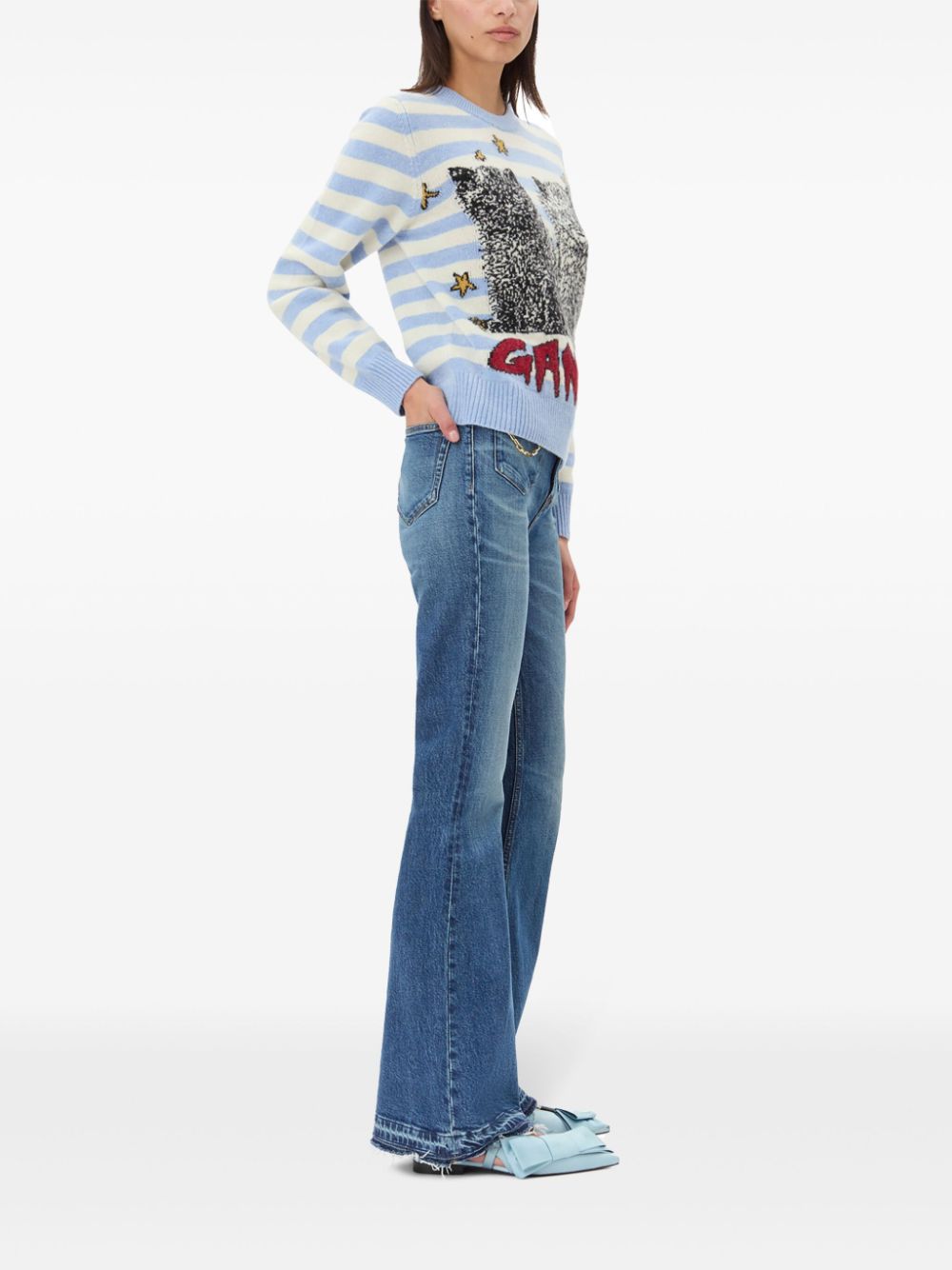 Ganni Sweaters Clear Blue