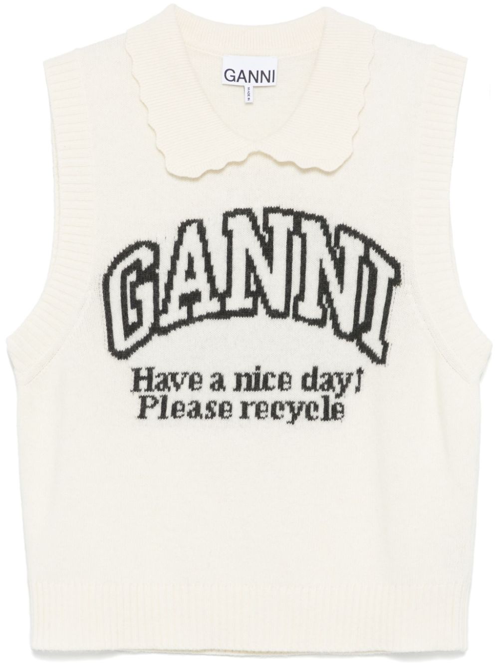 Ganni Sweaters Beige Wool Polyamide