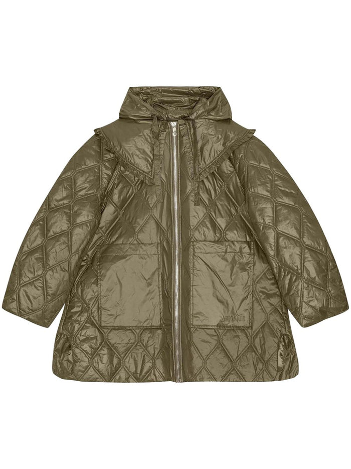 Ganni Jackets Kaki Nylon