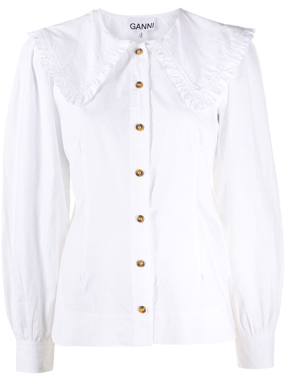 Ganni Shirts White Cotton