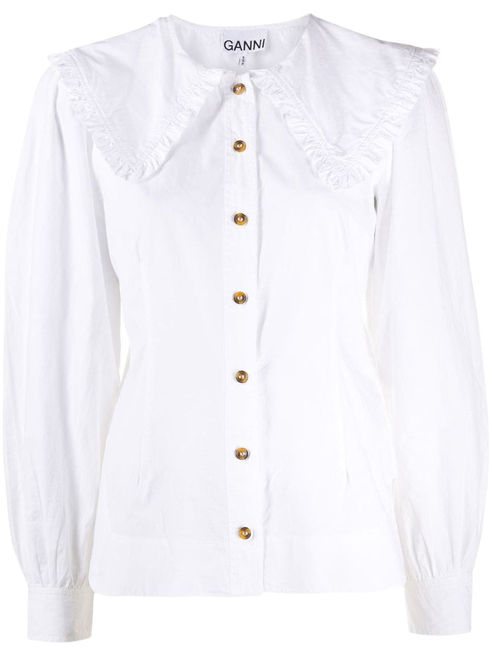 Ganni Shirts White Cotton