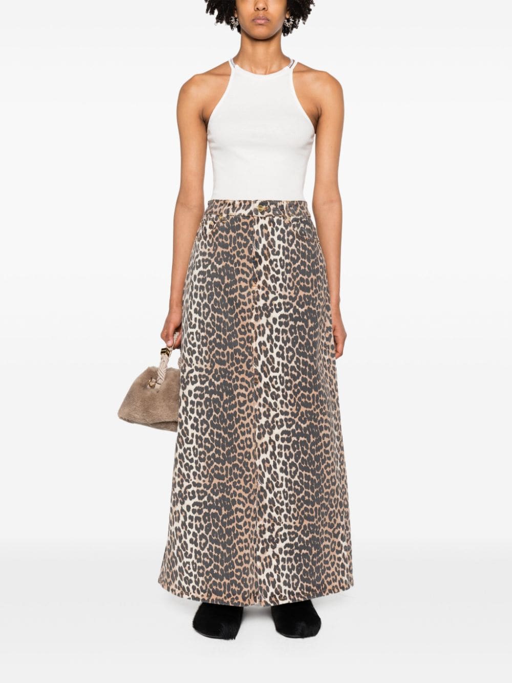 Ganni Skirts Brown Organic Cotton
