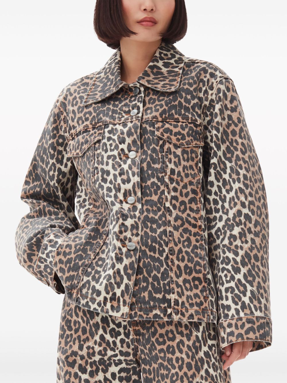 Ganni Coats Brown Cotton Eastane 15