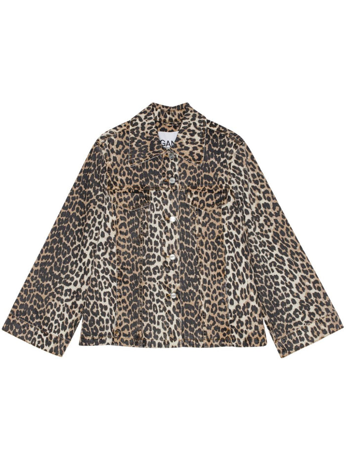 Ganni Coats Brown Cotton Eastane 15