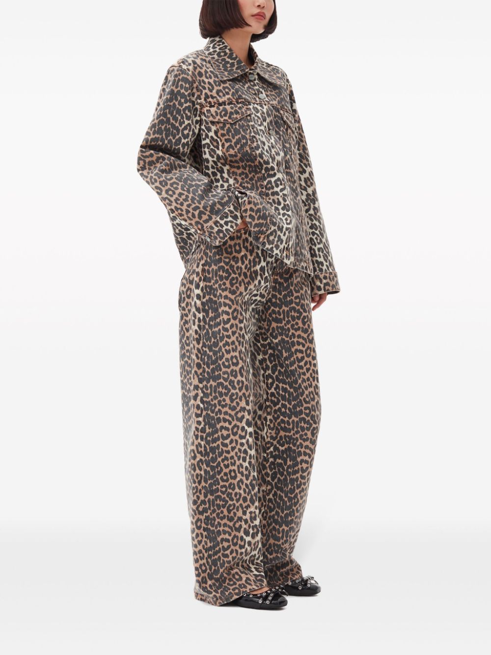 Ganni Coats Brown Cotton Eastane 15
