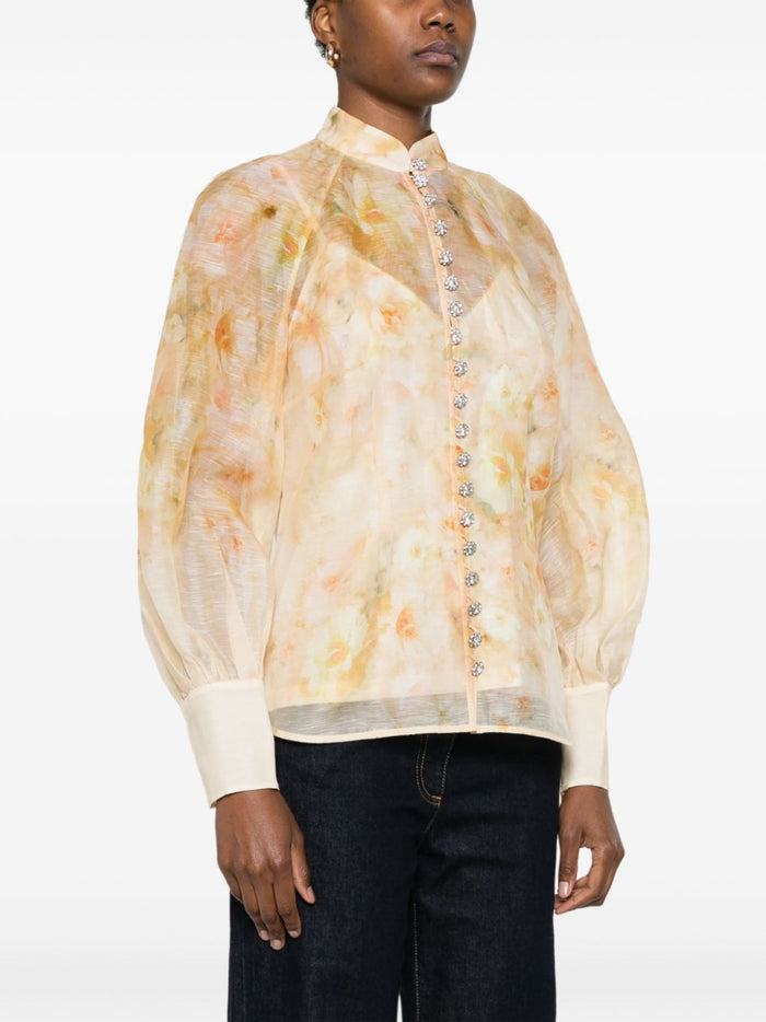 Zimmermann Shirts Yellow Linen Silk