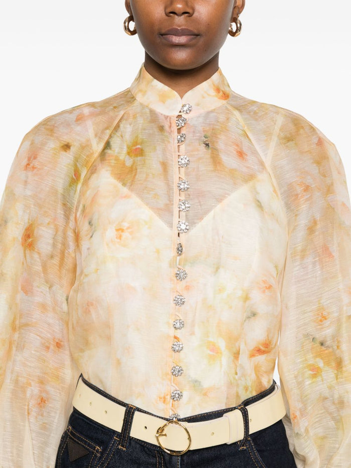 Zimmermann Shirts Yellow Linen Silk
