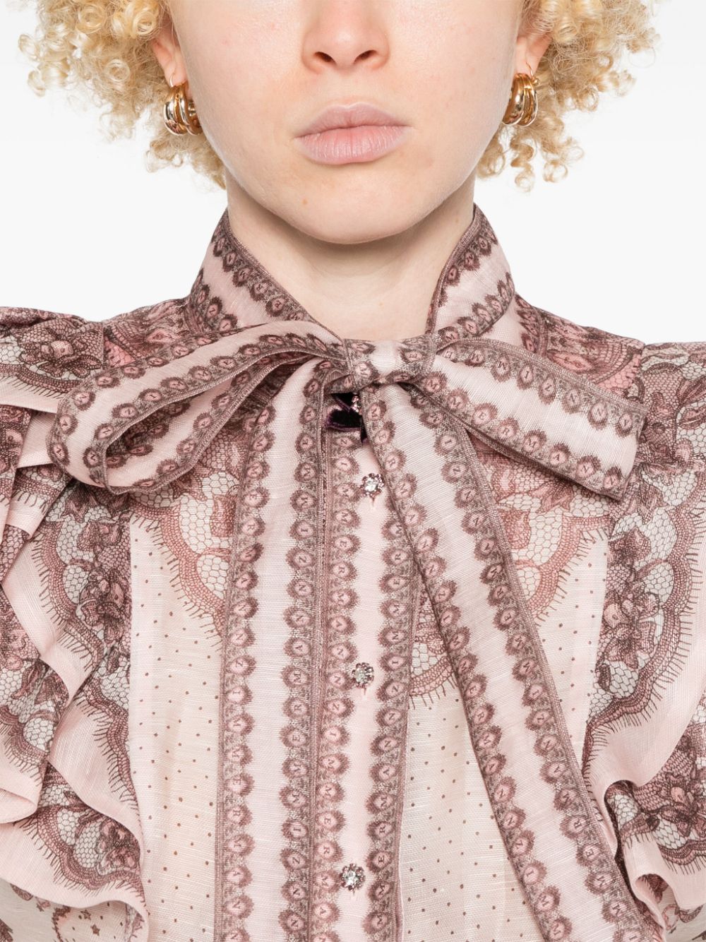 Zimmermann Top Pink Linen Silk