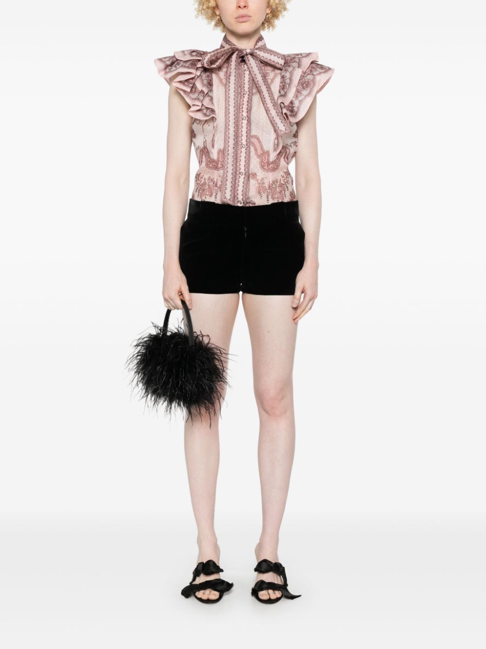 Zimmermann Top Pink Linen Silk