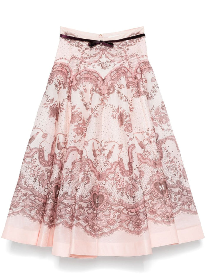 Zimmermann Skirts Pink Linen Silk