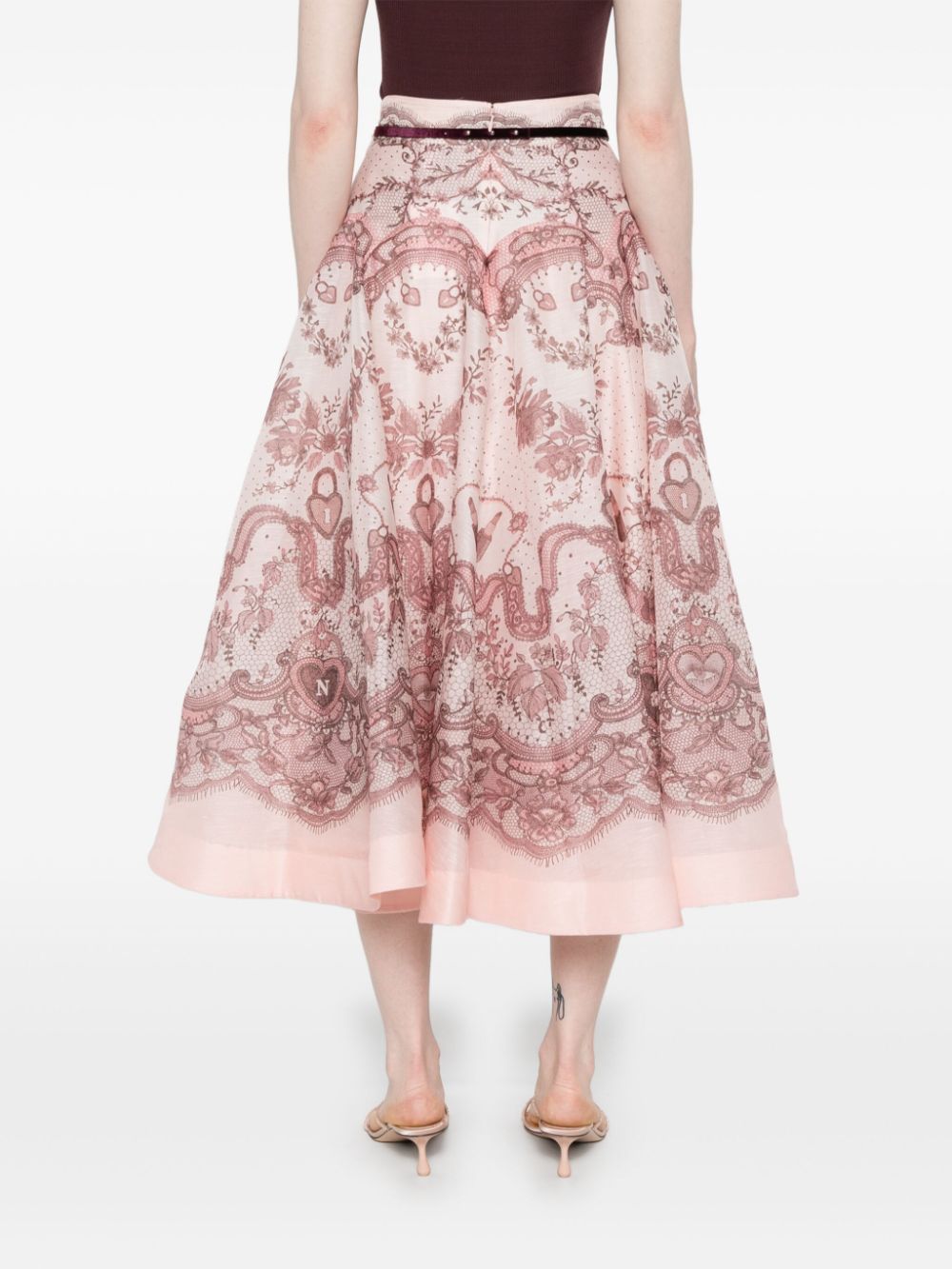 Zimmermann Skirts Pink Linen Silk