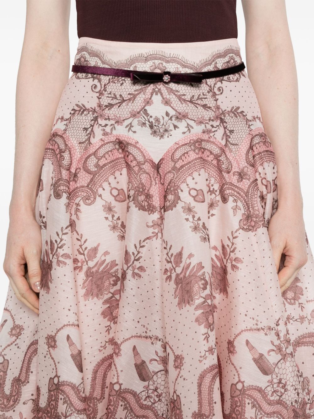 Zimmermann Skirts Pink Linen Silk